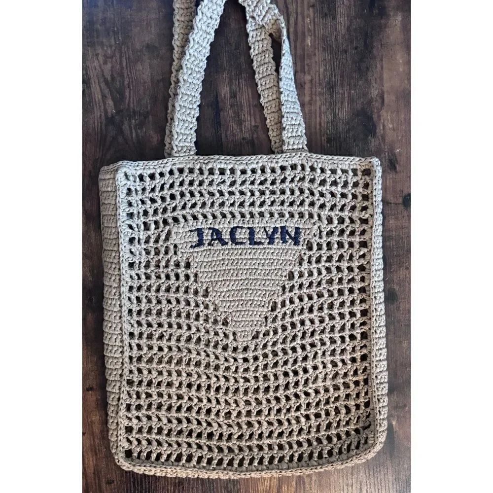 Jaclyn Braided straw tote in Natural/ Excellent